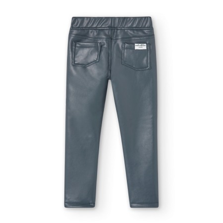 Pantaloni fete piele ecologica, tip colant, vatuit, gri, Boboli [1]