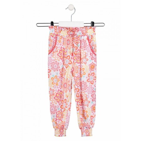 Fete/Baieti 2- 16 ani - Pantaloni fete vascoza, imprimeu etno, portocaliu