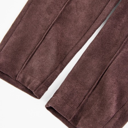 Pantaloni fetite, piele intoarsa eco, maro, Boboli [3]