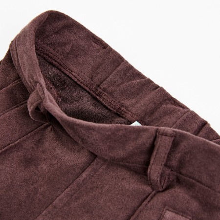 Pantaloni fetite, piele intoarsa eco, maro, Boboli [2]