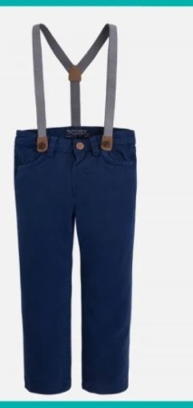 OUTLET - Pantaloni lungi baieti cu bretele, doc, bleumarin, Mayoral