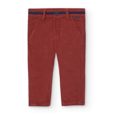 Blugi/Pantaloni lungi - Pantaloni raiat baiat 1-8 ani, bumbac, caramaziu, Boboli