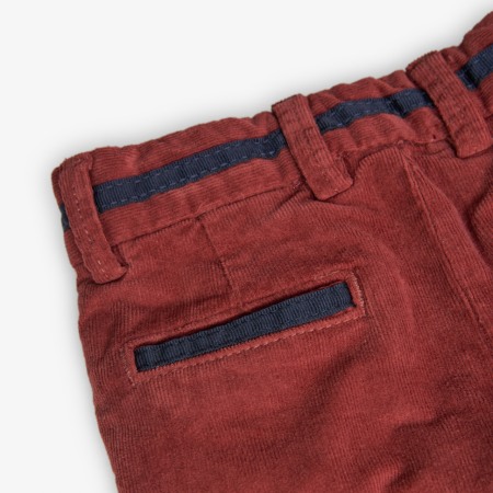 Pantaloni raiat baiat 1-8 ani, bumbac, caramaziu, Boboli [3]