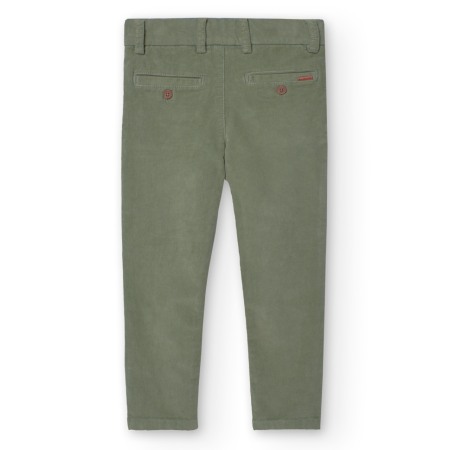 Pantaloni raiat baiat 4-16 ani, bumbac, verde , Boboli [1]