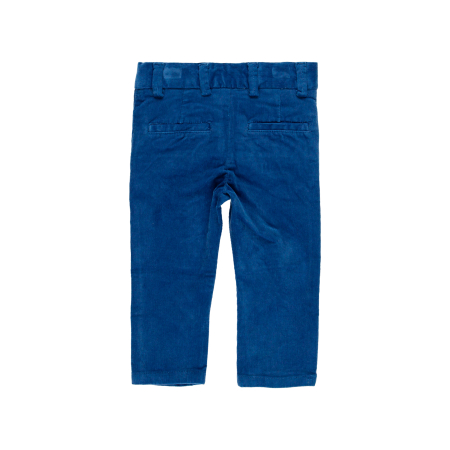 Pantaloni raiat bebe baieti, bumbac oeko tex, albastru, brand Boboli [1]
