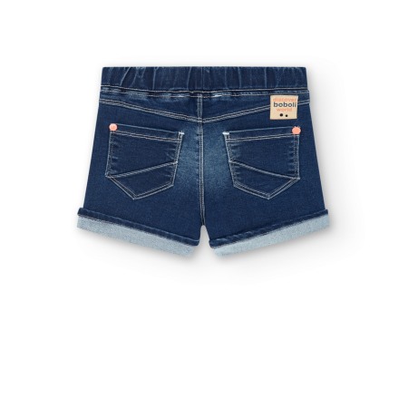 Pantaloni scurti baiat, denim strech, navy, Boboli [1]