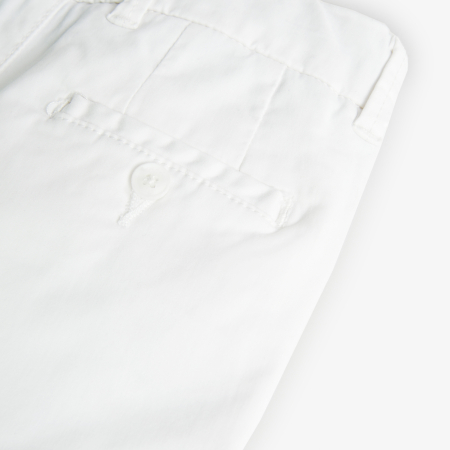 Pantaloni scurti baieti, bumbac saten, alb, brand Boboli [3]