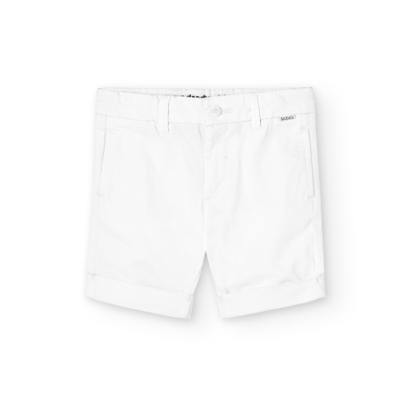 Baieti 2-16 ani - Pantaloni scurti baieti, bumbac saten, alb, brand Boboli