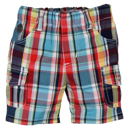 Pantaloni scurti/lungi - Pantaloni scurti bebe baiat, bumbac 100%, carouri multicolor, brand Boboli