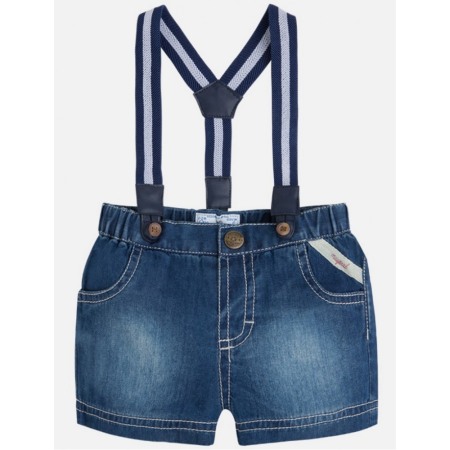 Pantaloni scurti bebe baiat, denim, bretele ,Mayoral [1]