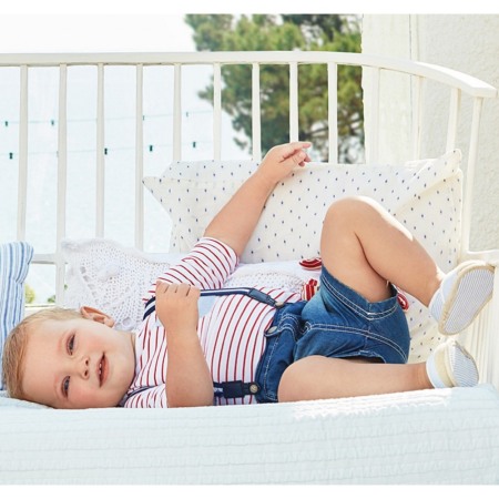 Fete/Baieti 0-24 luni - Pantaloni scurti bebe baiat, denim, bretele ,Mayoral