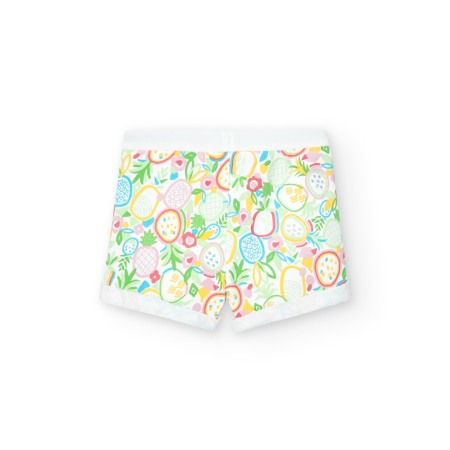 Pantaloni scurti fete 1-8 ani, bumbac, imprimeu ananas, verde, brand Boboli [1]