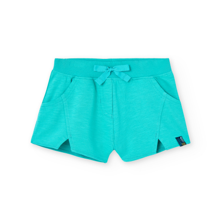 Pantaloni scurti/fuste/salopete - Pantaloni scurti fete 4-14 ani, bumbac better cotton, culoare verde, brand Boboli