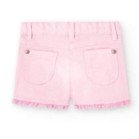 Pantaloni scurti fete, broderie margine, roz, Boboli [1]