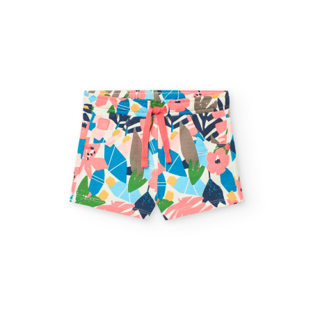 Pantaloni scurti fete, bumbac better cotton, imprimeu floral, multicolor, brand Boboli [1]