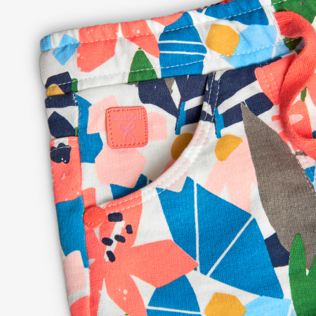 Pantaloni scurti fete, bumbac better cotton, imprimeu floral, multicolor, brand Boboli [3]