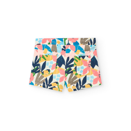 Pantaloni scurti fete, bumbac better cotton, imprimeu floral, multicolor, brand Boboli [2]