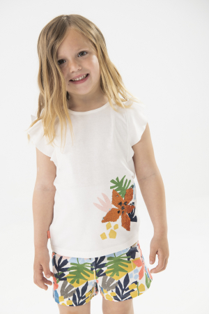 Fete 2-16 ani - Pantaloni scurti fete, bumbac better cotton, imprimeu floral, multicolor, brand Boboli