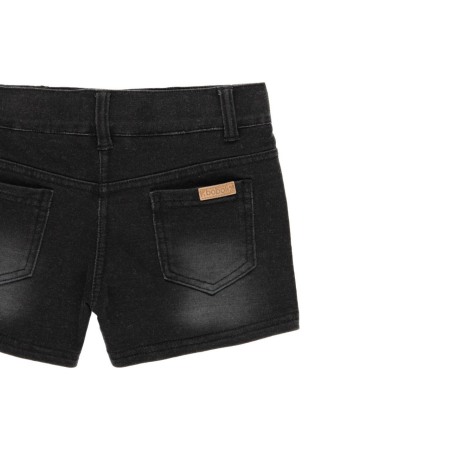 Pantaloni scurti fete, fake denim strech, negru, Boboli [3]