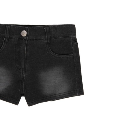 Pantaloni scurti fete, fake denim strech, negru, Boboli [2]