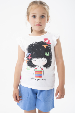 Fete 2-16 ani - Pantaloni scurti fetite 1-8 ani, bumbac better cotton, culoare azur, brand Boboli