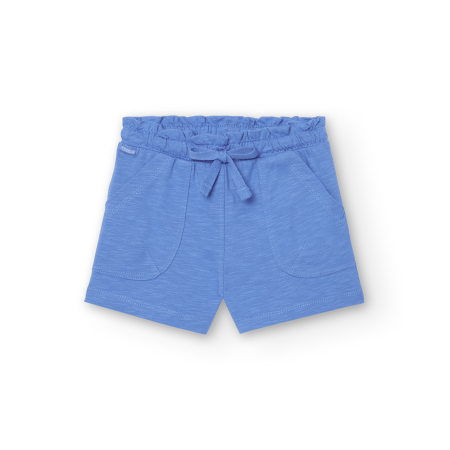 Pantaloni scurti fetite 1-8 ani, bumbac better cotton, culoare azur, brand Boboli [2]