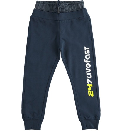 Fete/Baieti 2- 16 ani - Pantaloni sport baiat, talie joasa, navy, iDO