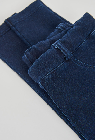 Pantaloni tip colant, fete 2-14 ani, denim, strech, navy, brand Boboli [3]