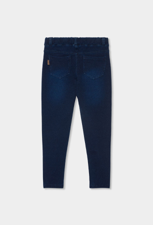 Pantaloni tip colant, fete 2-14 ani, denim, strech, navy, brand Boboli [1]