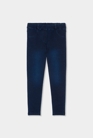 Colanti/Pantaloni sport - Pantaloni tip colant, fete 2-14 ani, denim, strech, navy, brand Boboli