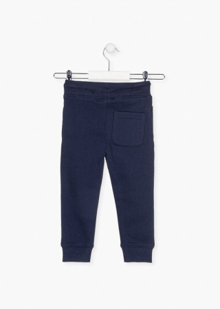 Pantaloni trening baiat, bumbac piquet, navy [1]