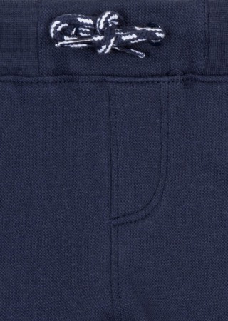 Pantaloni trening baiat, bumbac piquet, navy [2]