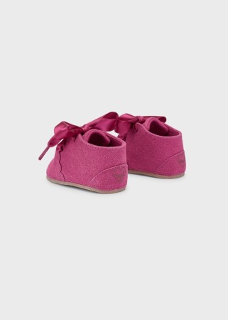 Pantofior bebe fetita cu fundita, piele, roz, Mayoral [1]
