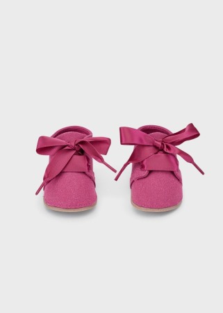 Pantofior bebe fetita cu fundita, piele, roz, Mayoral [2]