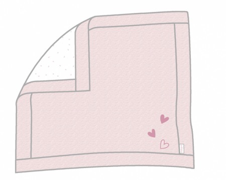 Fete - Paturica nou nascut bumbac roz , 2 fete , Babybol