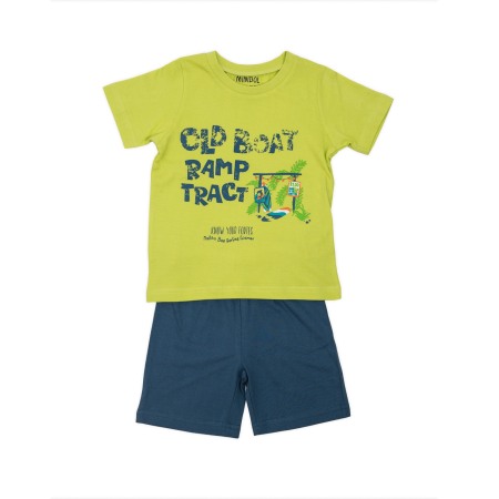 Baieti - Pijama bumbac maneca scurta baiat Babybol navy