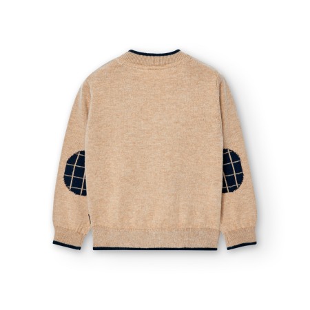 Pulover baiat tricot fin , model tesatura, bej, Boboli [1]