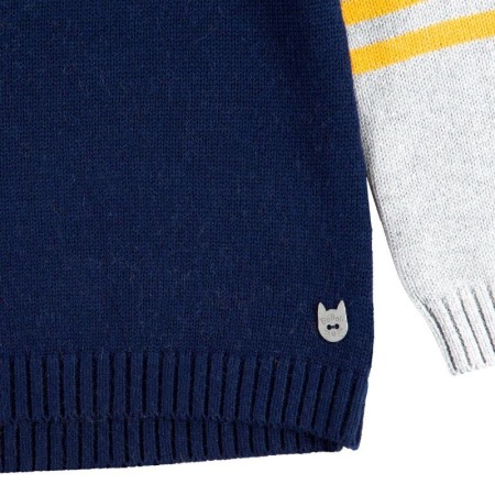 Pulover fete dungi galbene, navy, Boboli [3]