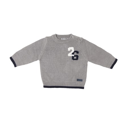 Baieti - Pulover tricot baiat, gri, Babybol
