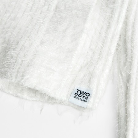 Pulover tricot fete, alb, aspect pufos, Boboli [3]
