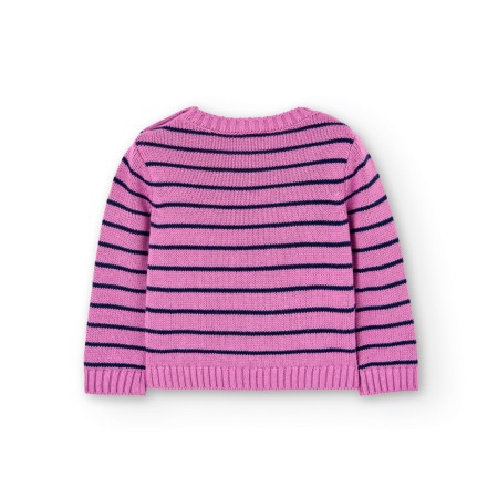 Pulover tricot fete, imprimeu stelute argintii, mov, Boboli [2]