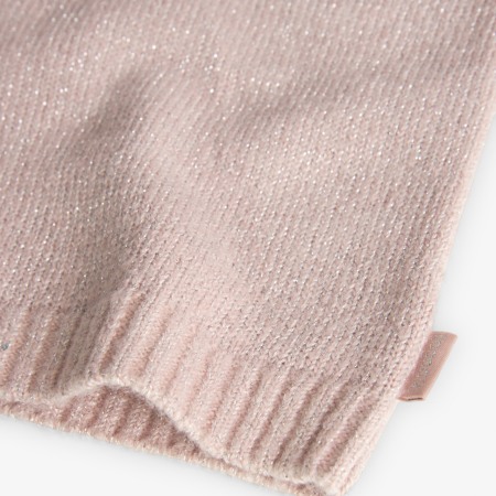 Pulover tricot fetite cu volanase, insertii argintii, roz, Boboli [3]