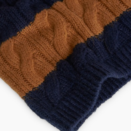Pulover tricotat pentru copii în albastru marin și portocaliu, Boboli [3]