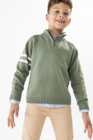 Pulovere/Jachete tricot - Pulover tricotat pentru copii în verde laur, brand Boboli