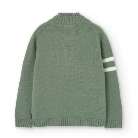 Pulover tricotat pentru copii în verde laur, brand Boboli [2]