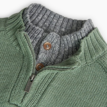 Pulover tricotat pentru copii în verde laur, brand Boboli [3]