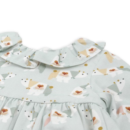 Rochie bebe fetita, animal print, culoare aqua, Babybol [2]