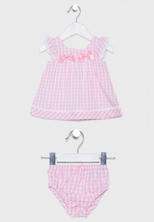 Fete - Rochie bebe fetita cu chilotel, fundite aplicate, Babybol