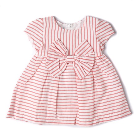 Fete - Rochie bebe fetita, dungi roz, funda in talie, Babybol