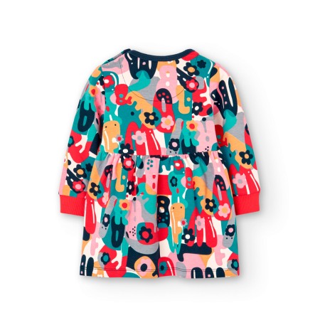 Rochie bumbac fete, imprimeu floral multicolor, vatuita, Boboli [1]